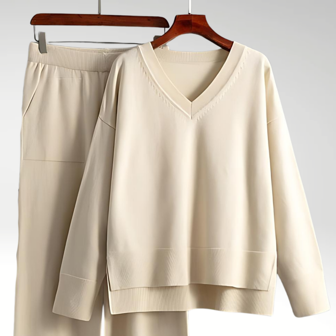 Evelyn | Conjunto de Dos Piezas V-Neck Luxe