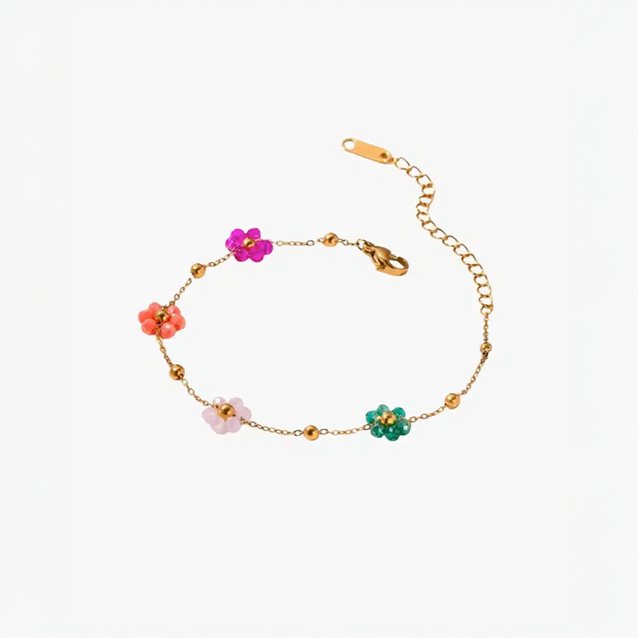 Floréna | Pulsera con Charms de Flores Hechos a Mano