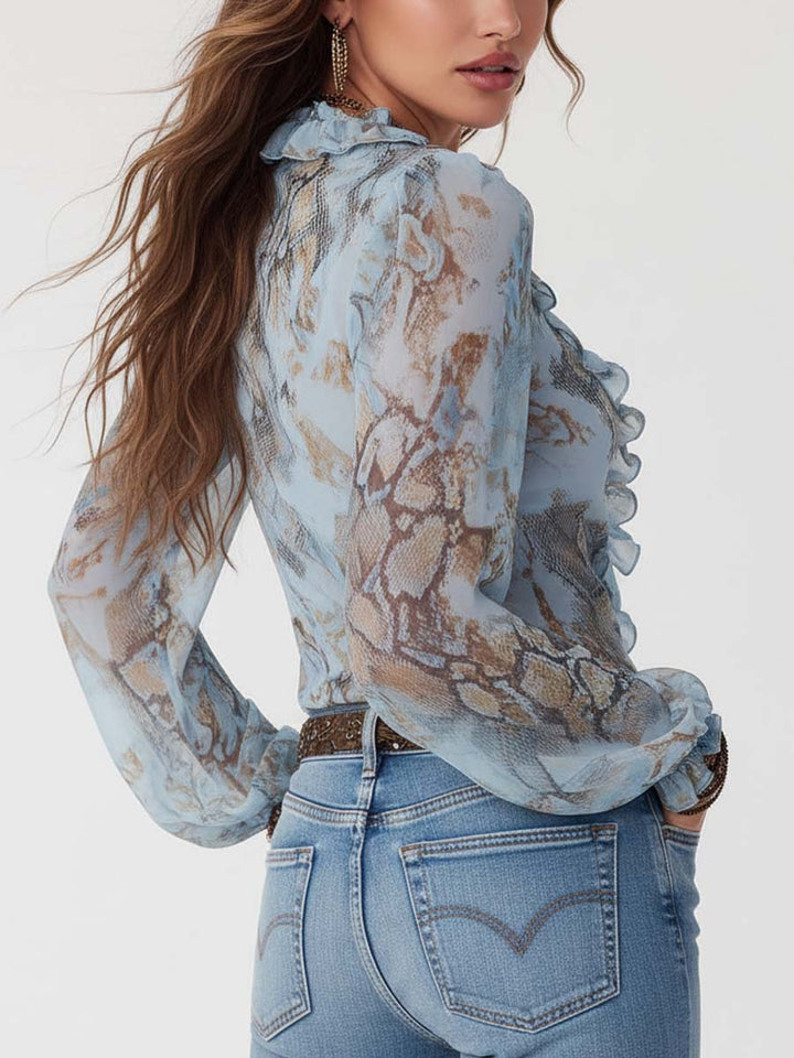 Marina · Blusa fruncida con cremallera dorada