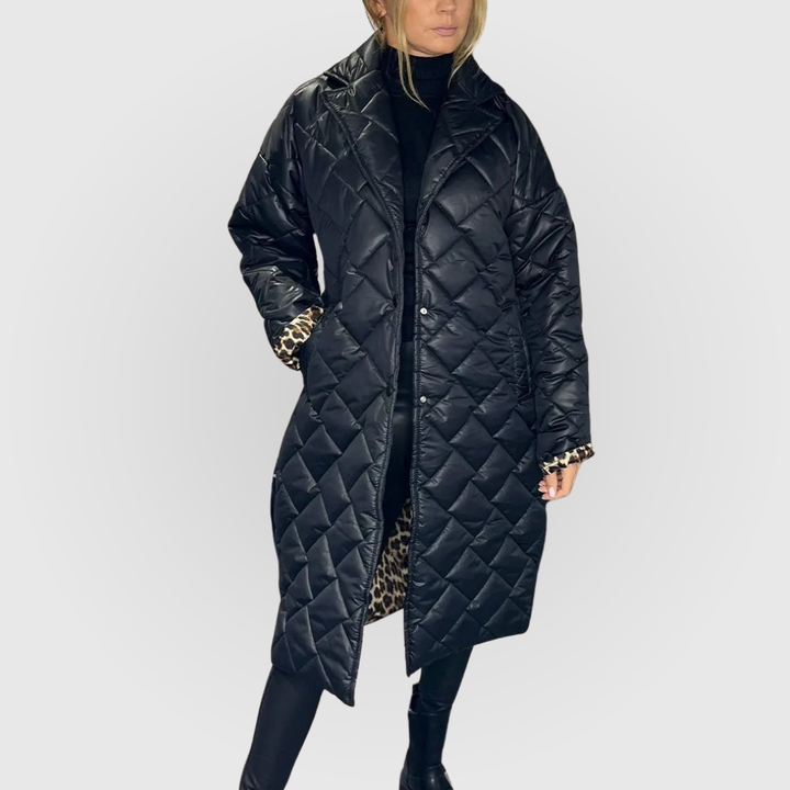 Anais | Abrigo Acolchado con Forro de Leopardo