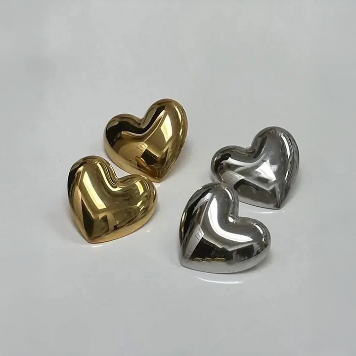 Coréna | Pendientes de Corazón Gruesos y Femeninos
