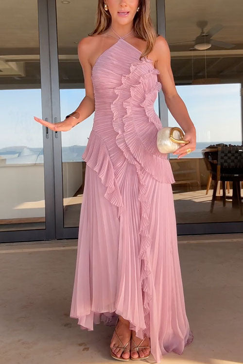 Rose™ – Vestido Largo Plisado con Corte Elegante y Ajuste Favorecedor