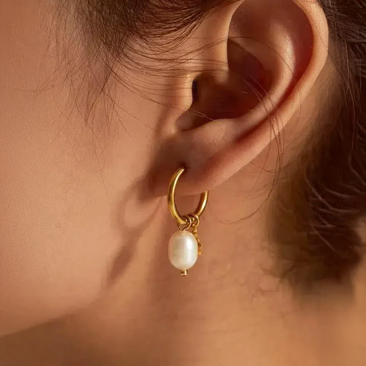 Palméra | Pendientes con Estrella y Perlas de Agua Dulce