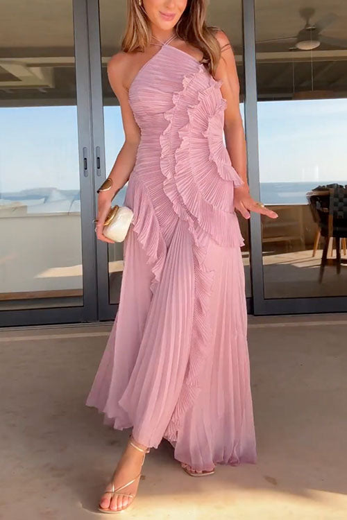 Rose™ – Vestido Largo Plisado con Corte Elegante y Ajuste Favorecedor