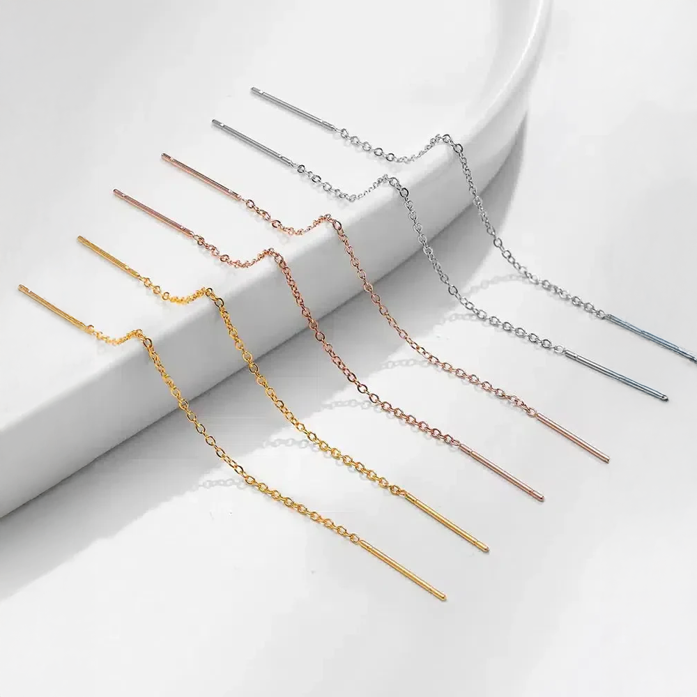 Persaïa | Pendientes de aro finos para enhebrar en diseño moderno