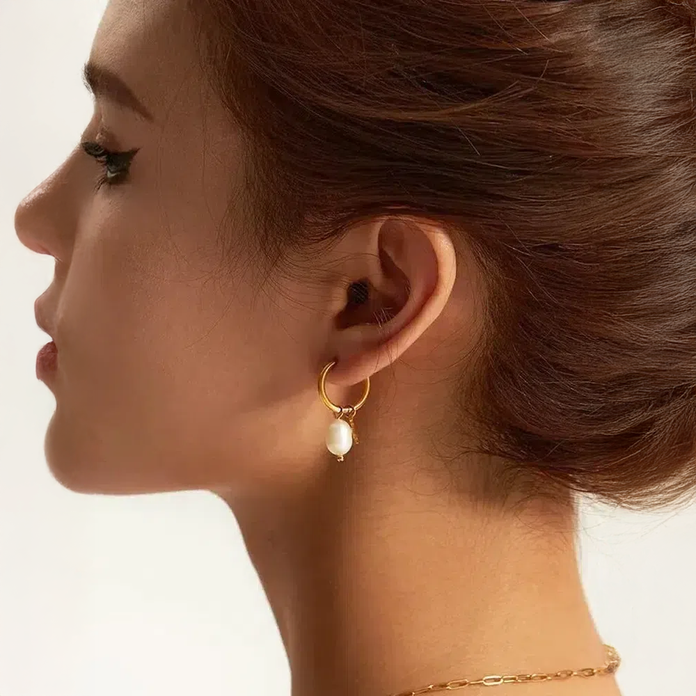 Palméra | Pendientes con Estrella y Perlas de Agua Dulce