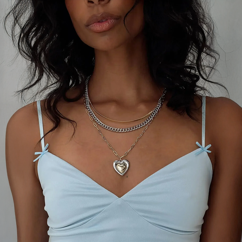 Faelya | Conjunto de collares en diseño de dos tonos