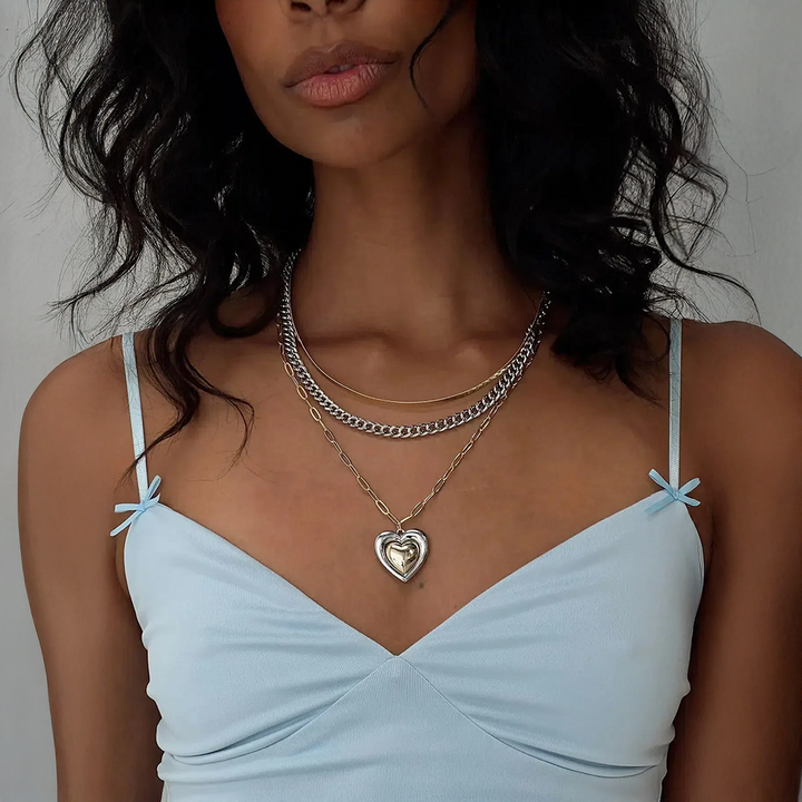 Faelya | Conjunto de collares en diseño de dos tonos