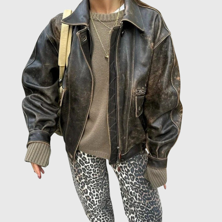 Chandra - Jeans Vintage con Estampado de Leopardo