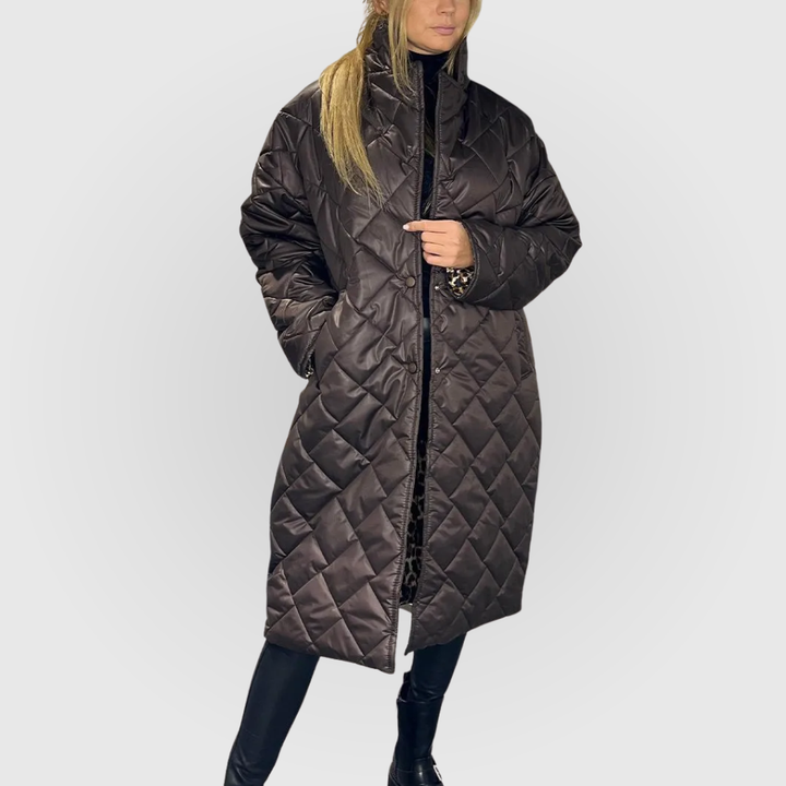 Anais | Abrigo Acolchado con Forro de Leopardo
