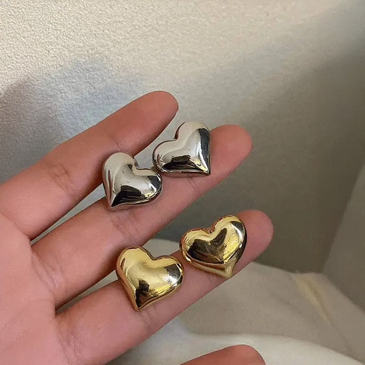 Coréna | Pendientes de Corazón Gruesos y Femeninos