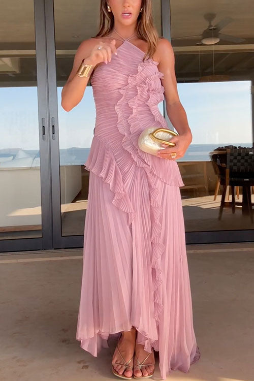 Rose™ – Vestido Largo Plisado con Corte Elegante y Ajuste Favorecedor