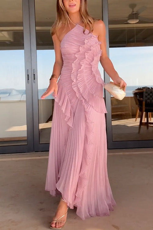 Rose™ – Vestido Largo Plisado con Corte Elegante y Ajuste Favorecedor