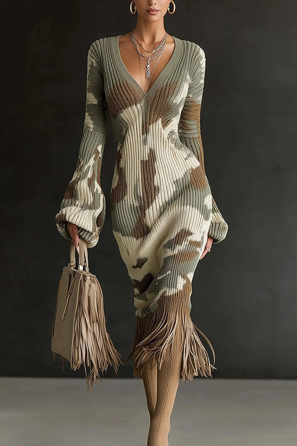 Olivia · Vestido ajustado con flecos