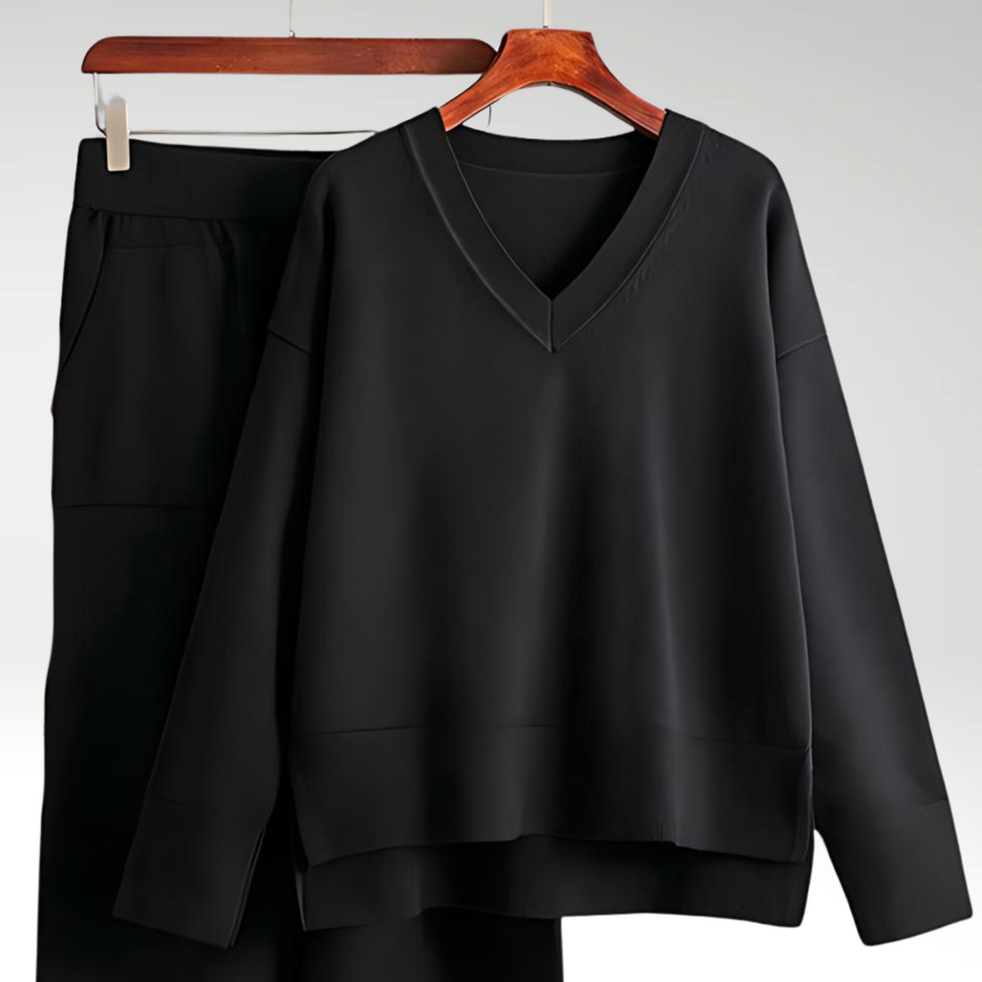 Evelyn | Conjunto de Dos Piezas V-Neck Luxe