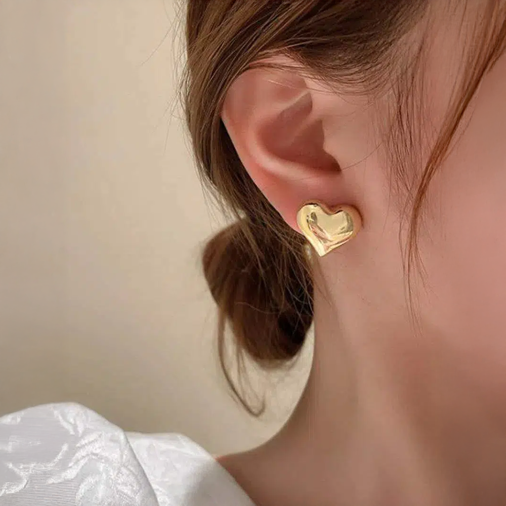 Coréna | Pendientes de Corazón Gruesos y Femeninos