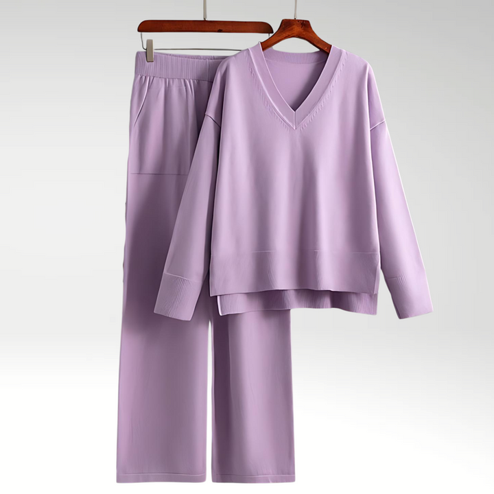 Evelyn | Conjunto de Dos Piezas V-Neck Luxe