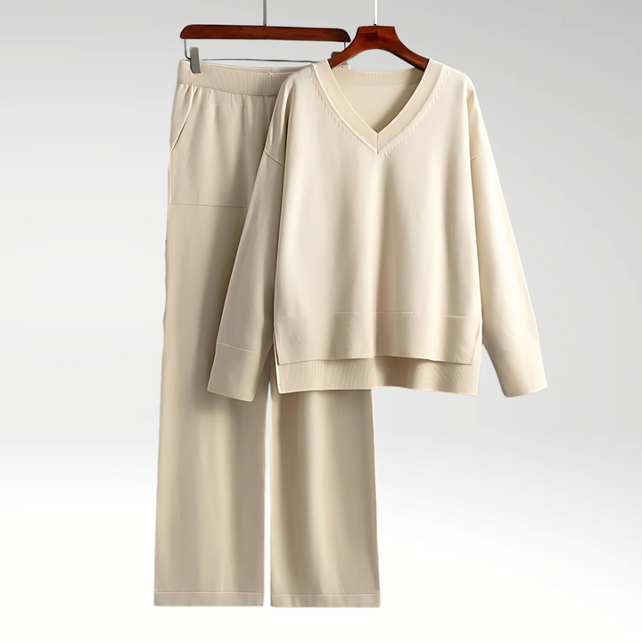 Evelyn | Conjunto de Dos Piezas V-Neck Luxe