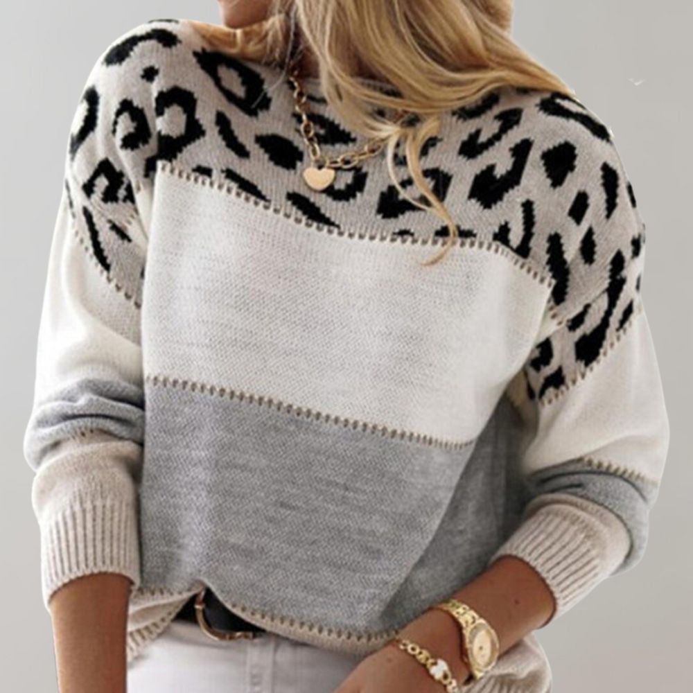 Charlene | Suéter Casual de Estampado de Leopardo