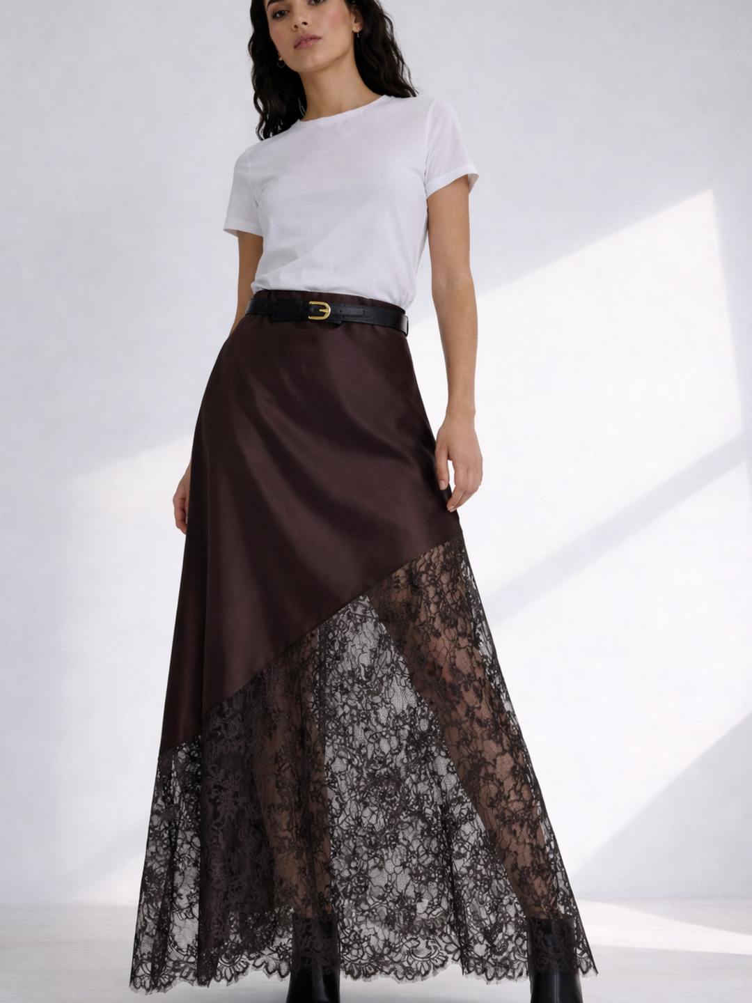FALDA ENCAJE MIDI