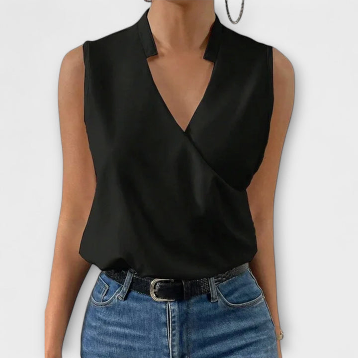 Loretta™ | Blusa Elegante con Escote en V – Estilo Sofisticado y Cómodo