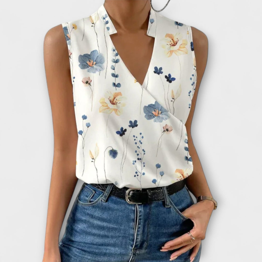 Loretta™ | Blusa Elegante con Escote en V – Estilo Sofisticado y Cómodo