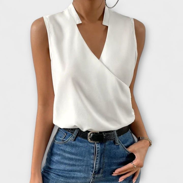 Loretta™ | Blusa Elegante con Escote en V – Estilo Sofisticado y Cómodo
