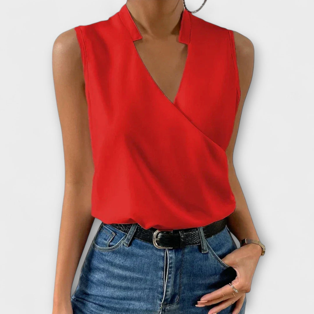 Loretta™ | Blusa Elegante con Escote en V – Estilo Sofisticado y Cómodo