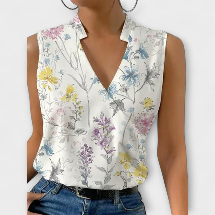 Loretta™ | Blusa Elegante con Escote en V – Estilo Sofisticado y Cómodo