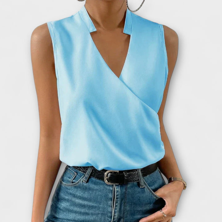 Loretta™ | Blusa Elegante con Escote en V – Estilo Sofisticado y Cómodo