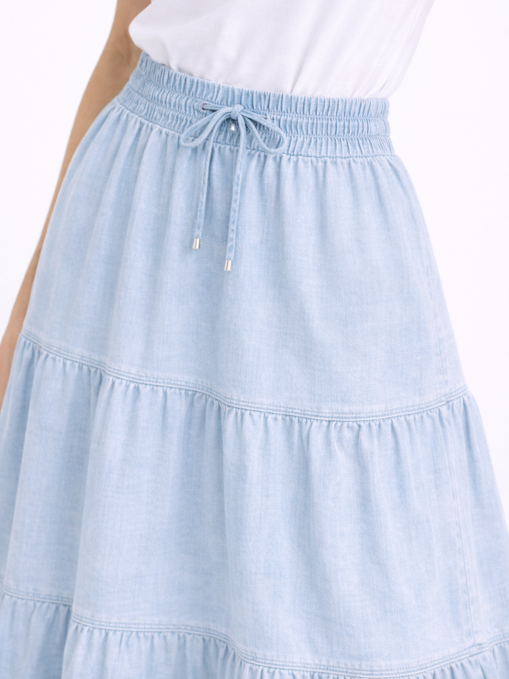 FALDA DENIM BORDADO