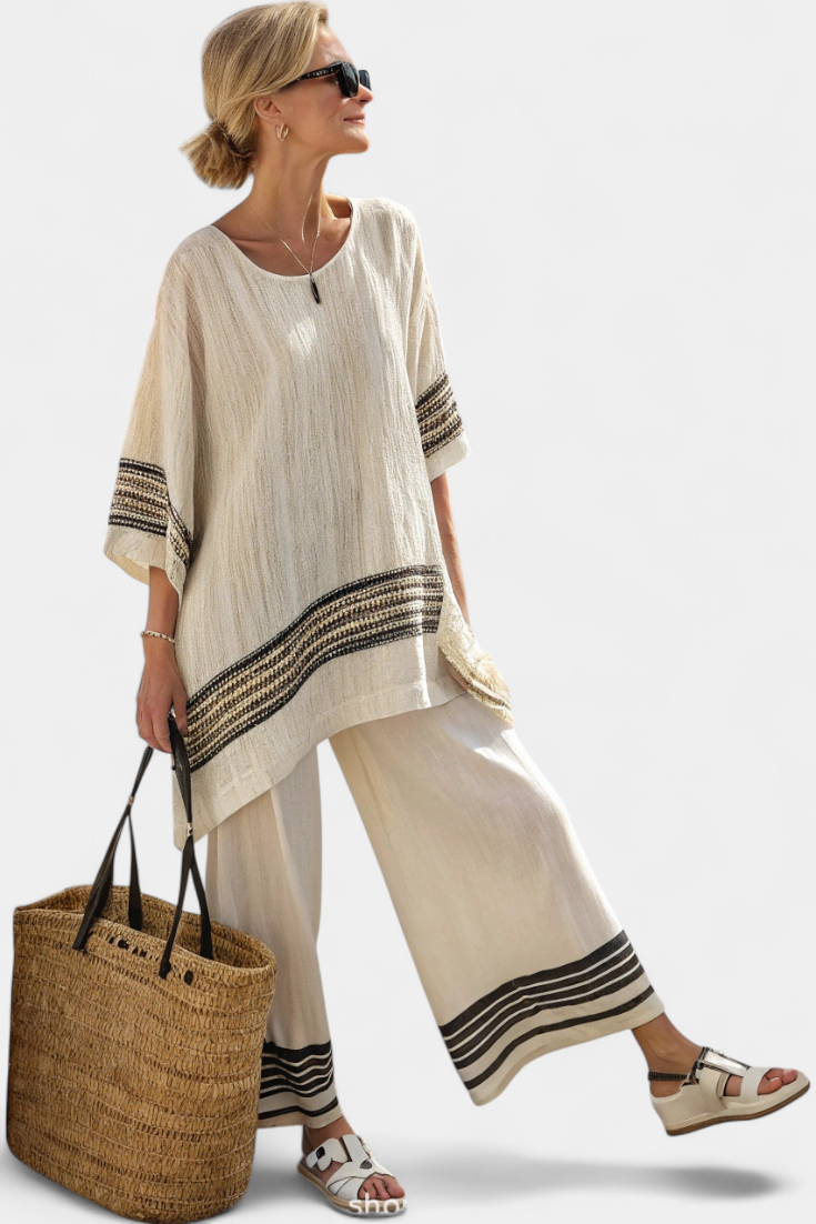 Anzaleira | Conjunto Elegante a Rayas