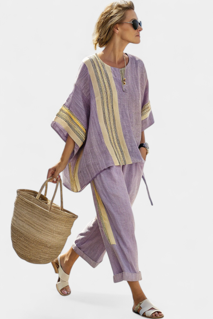 Anzaleira | Conjunto Elegante a Rayas