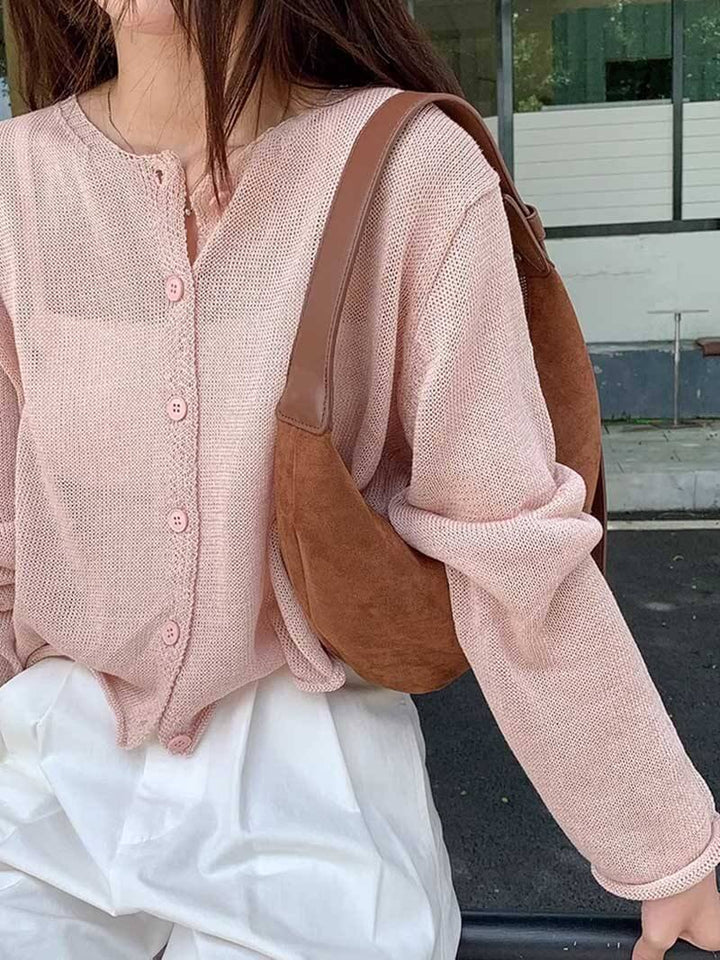 Coralie | Bolso de Ante Sintético en Forma de Media Luna