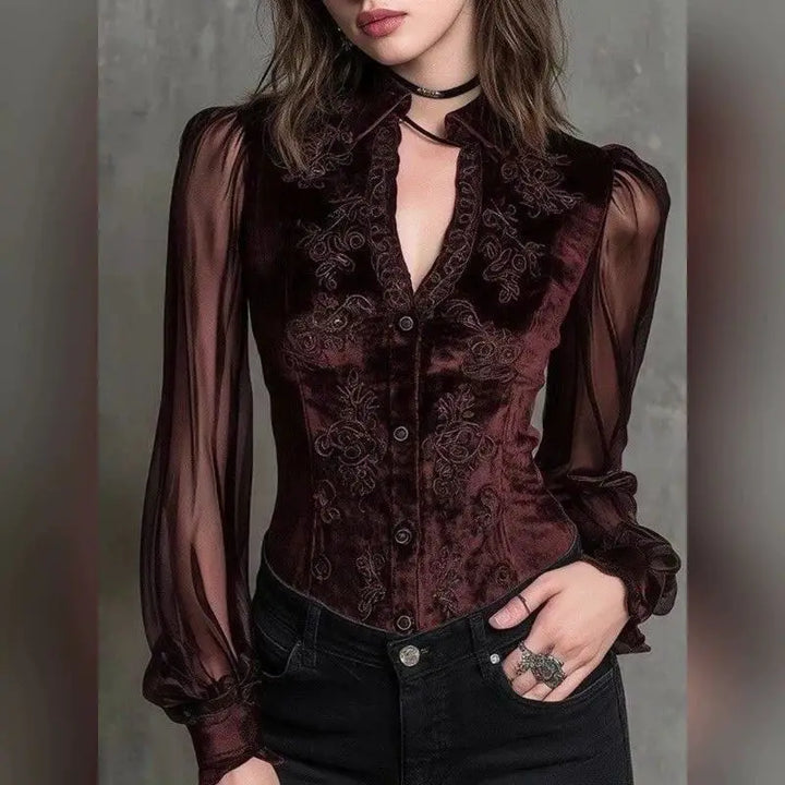 Teresa · Blusa elegante con estampado floral