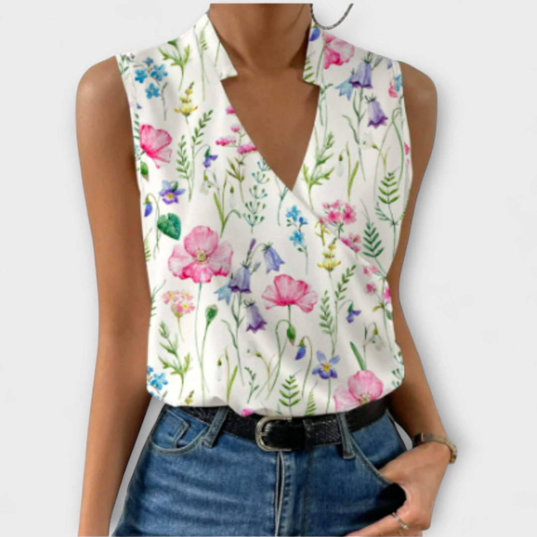 Loretta™ | Blusa Elegante con Escote en V – Estilo Sofisticado y Cómodo