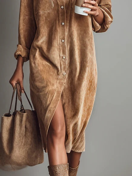 Estela™ de Pana Midi – Elegante, Cómodo y Vintage