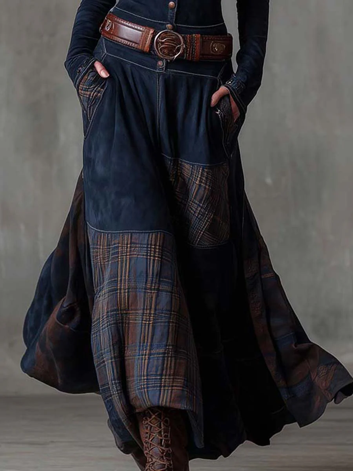 Azucena | Vestido maxi de ante con cinturón