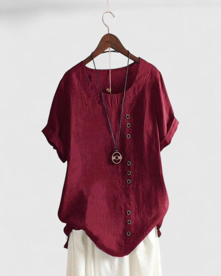 Elisavie | Blusa de Manga Corta Cómoda