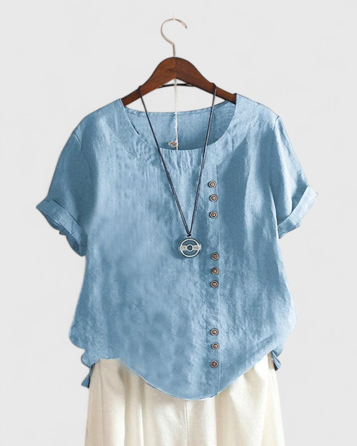 Elisavie | Blusa de Manga Corta Cómoda