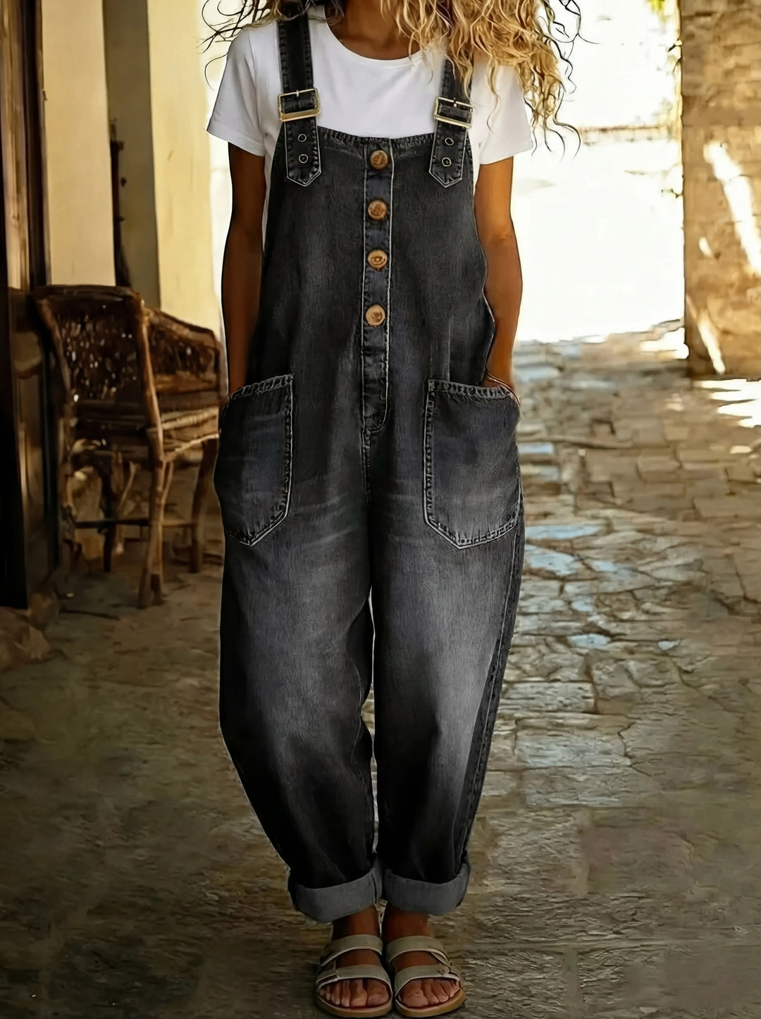 Rocio™ - Mono de denim cómodo - tirantes ajustables y ajuste perfecto