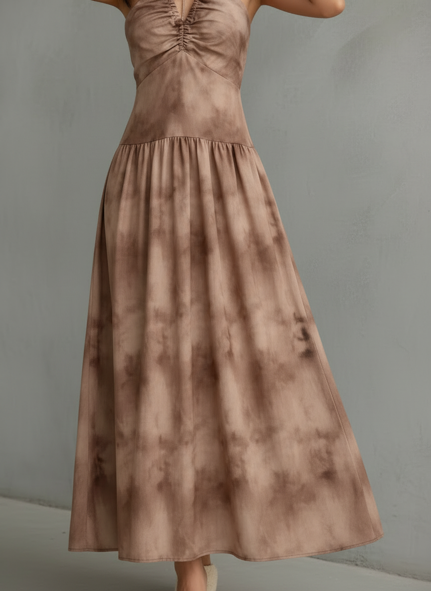 Valentina · Vestido maxi floral con hombros descubiertos