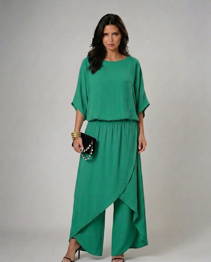 Isabel · Conjunto elegante con top y pantalón fluido