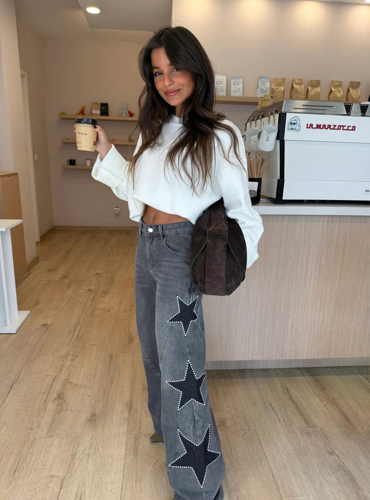 Melisa | Jeans Casual rectos de estrellas