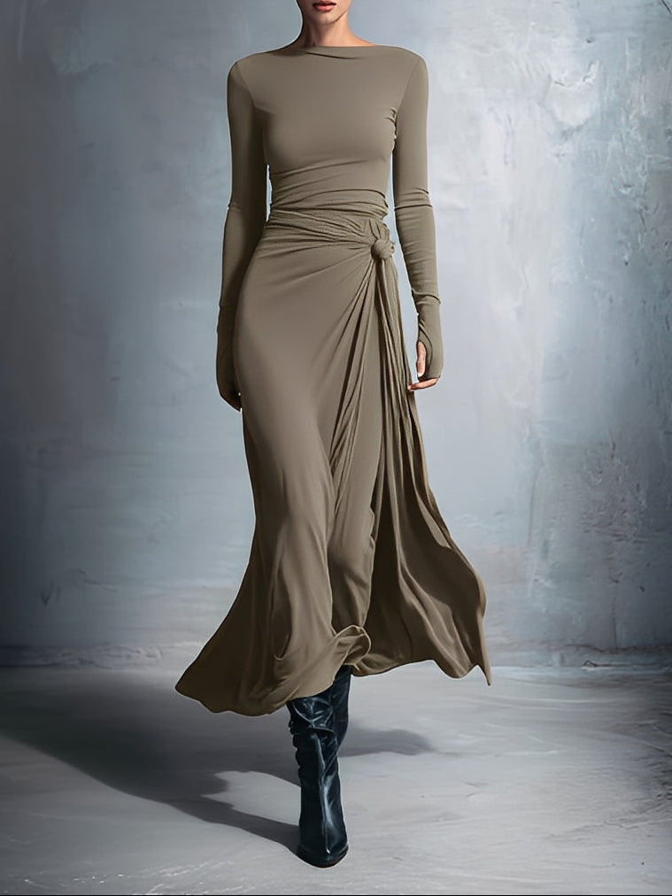 Naiara ❘ Vestido maxi con nudo lateral